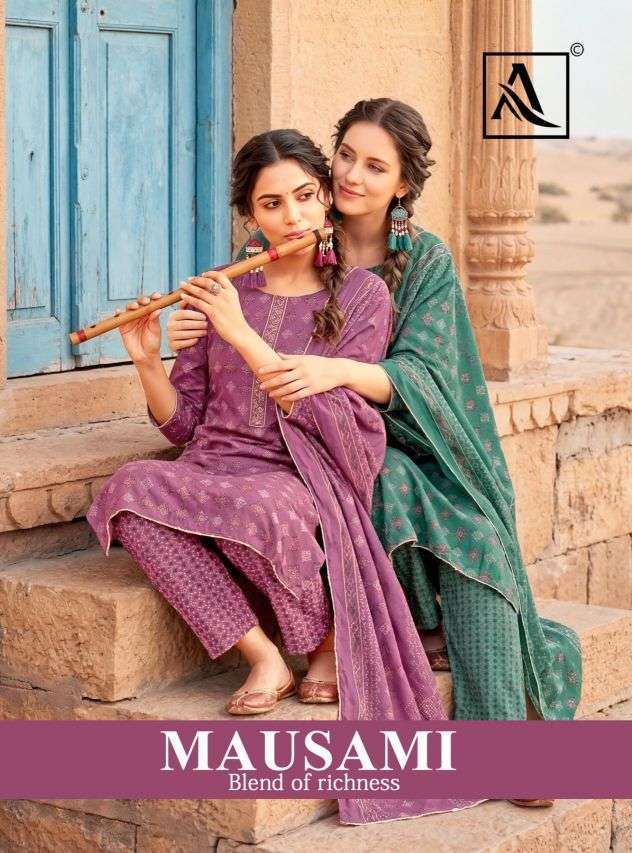 ALOK SUIT MAUSAMI VISCOSE RAYON PRINT EMBROIDERY WORK SALWER KAMEEZ 2026