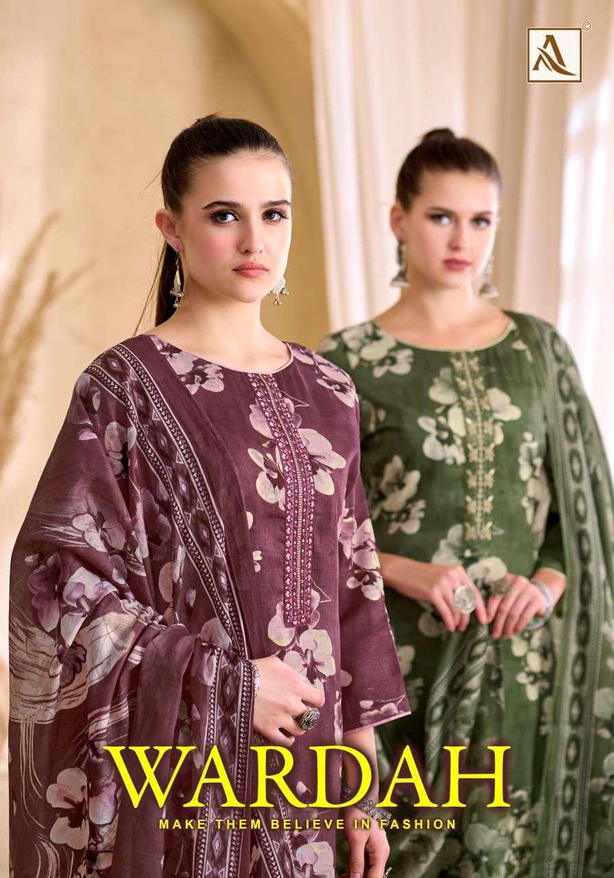 ALOK SUIT WARDAH ZAM COTTON DAMAN WORK SALWER KAMEEZ BEST RATE DEALER IN SURAT 