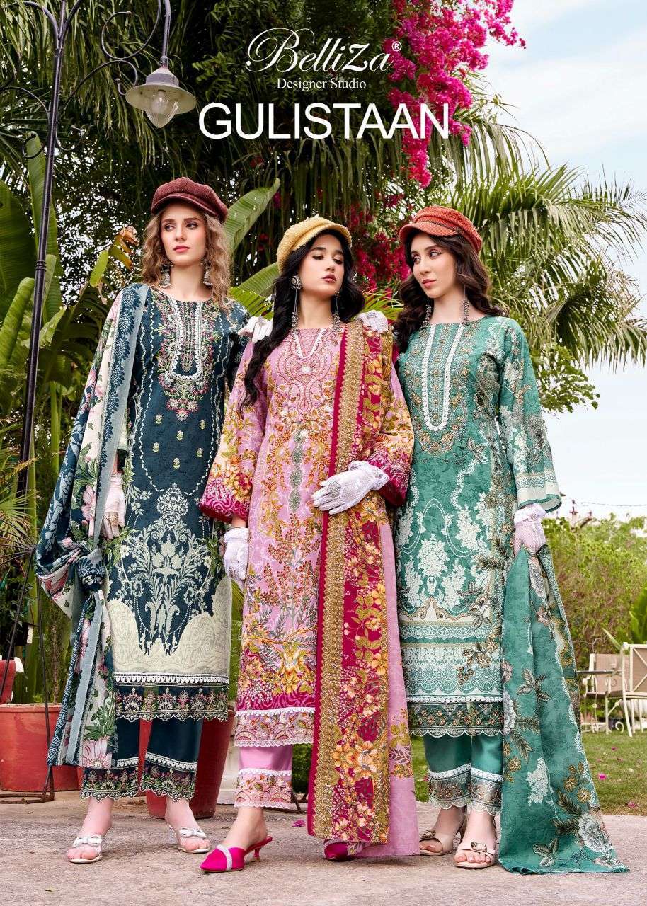 BELLIZA DESIGNER GULISTAAN COTTON SELF EMBROIDERED SALWER KAMEEZ 2026