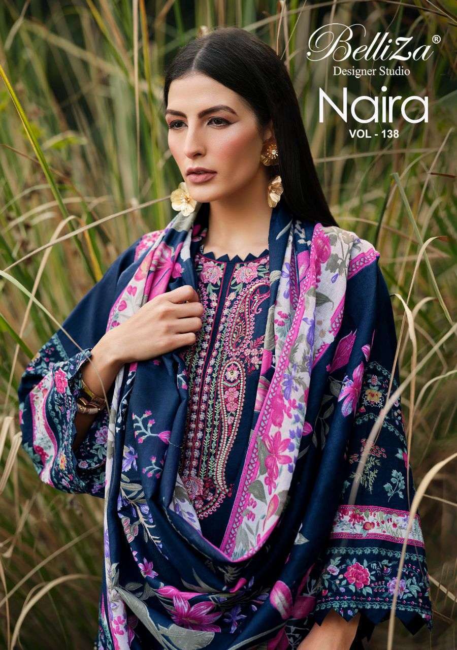 BELLIZA DESIGNER NAIRA VOL 138 PURE COTTON SELF EMBROIDERY SUIT WHOLESALER BEST RATE 2026