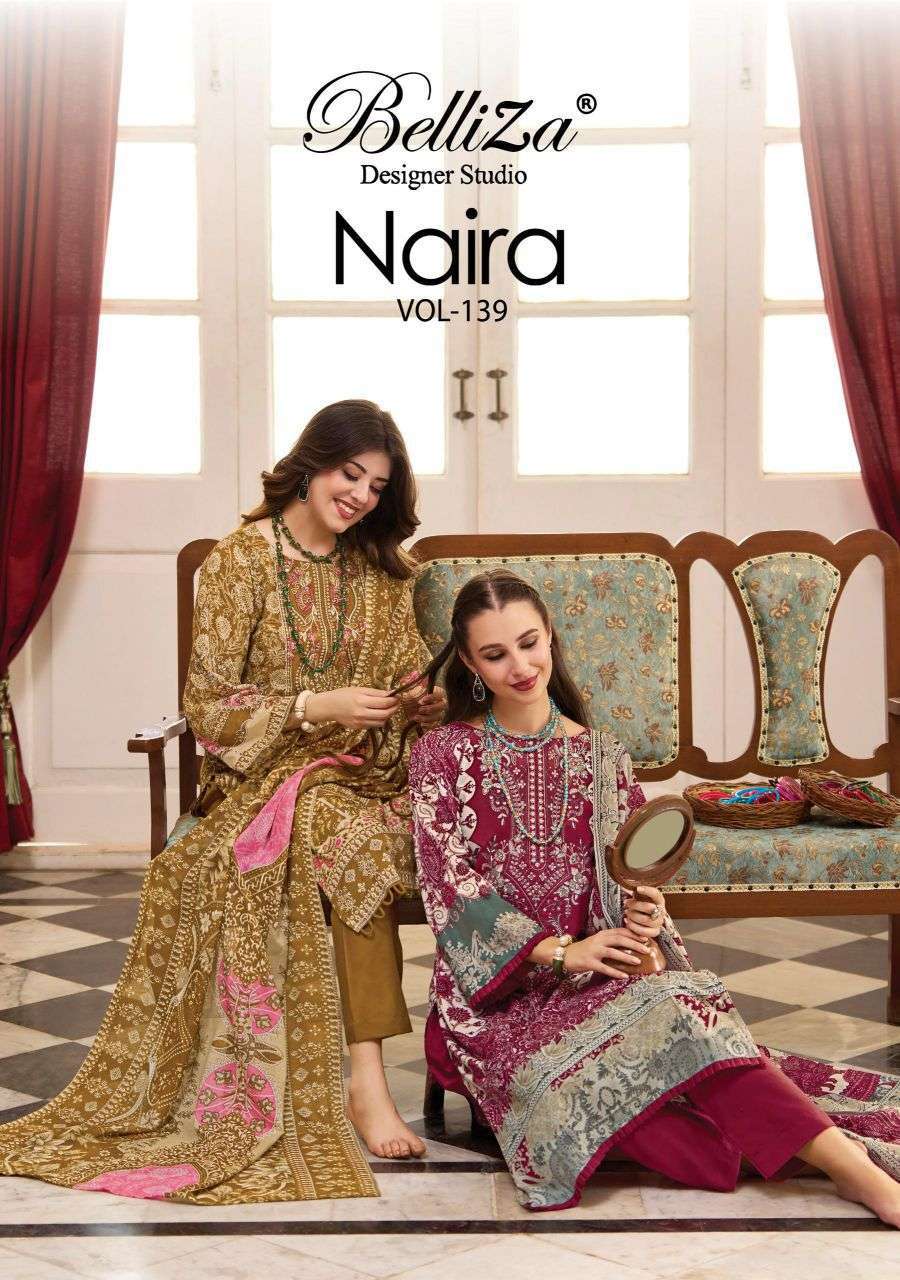 BELLIZA DESIGNER NAIRA VOL 139 PURE COTTON SELF EMBROIDERY SUIT WHOLESALER BEST RATE 2026