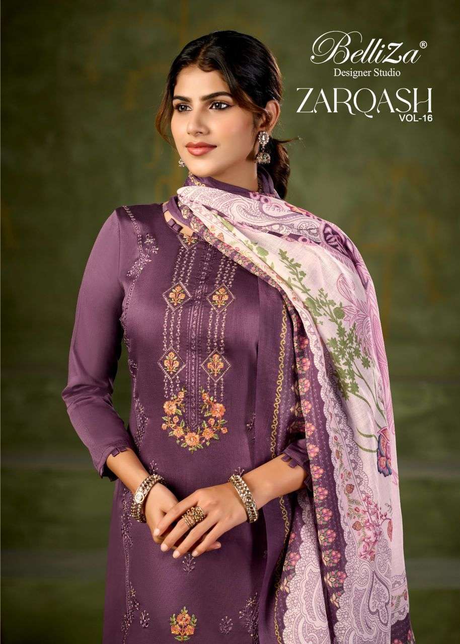 BELLIZA DESIGNER ZARQASH VOL 16 SALWER SUIT WHOLESALER 