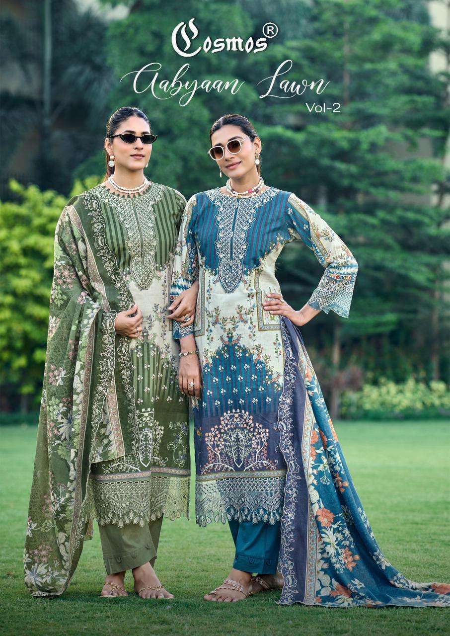 COSMOS AABYAAN VOL 2 LAWN COTTON PATCH WORK SUIT WHOLESALER 2026