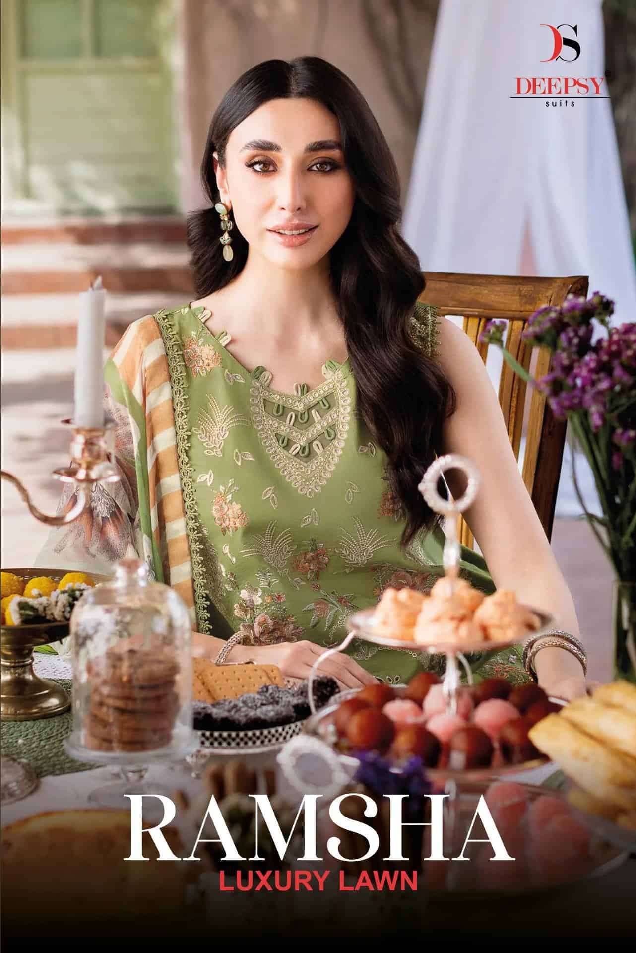 DEEPSY RAMSHA LAXURY LAWN PAKISTANI SUIT WHOLESALER BEST RATE 