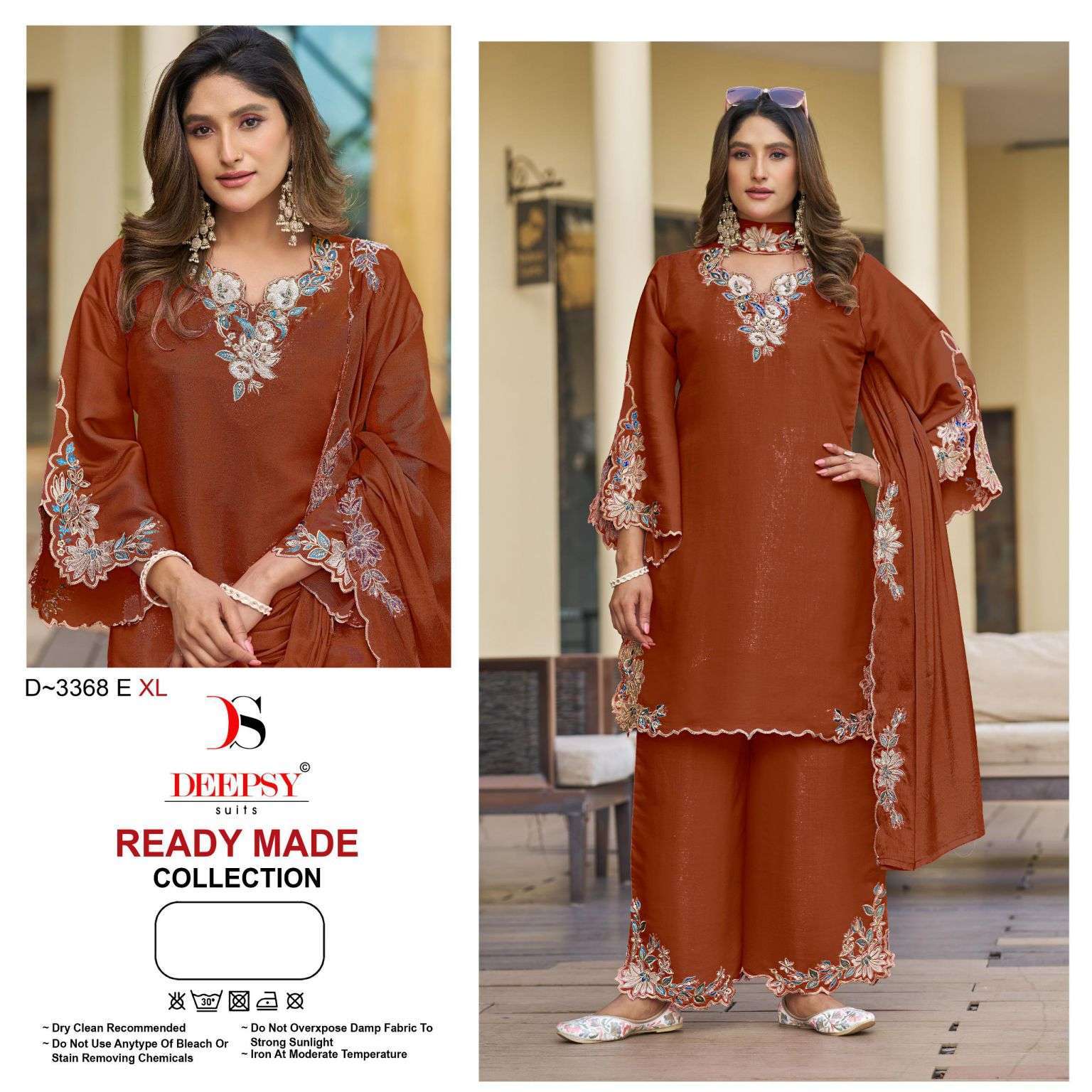 DEEPSY SUIT 3368 VISCOSE SATIN EMBRODERY SUIT WHOLESALER BEST RATE 