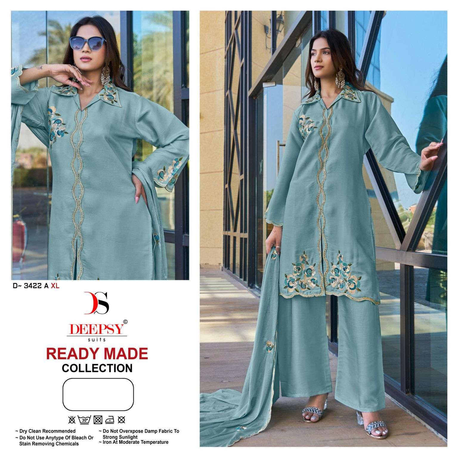 DEEPSY SUIT 3422 COLORS VISCOSE SATIN FANCY EMBROIDERED READYMADE SALWER KAMEEZ 