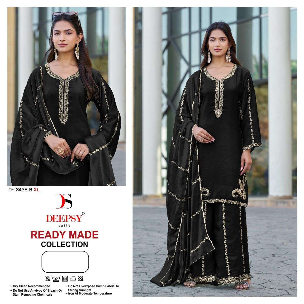 DEEPSY SUIT 3438 COLORS FENDY SATIN FANCY WORK READYMADE SUIT WHOLESALER 