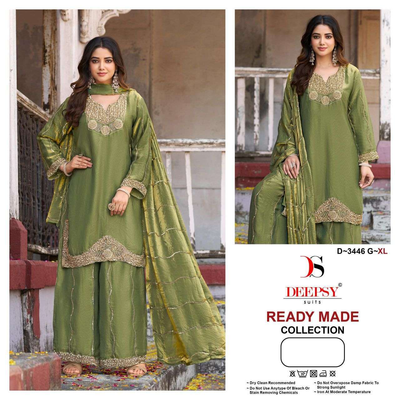 DEEPSY SUIT 3446 FENDY SATIN BEATS WORK READYMADE SALWER KAMEEZ WHOLESALER BEST RATE 