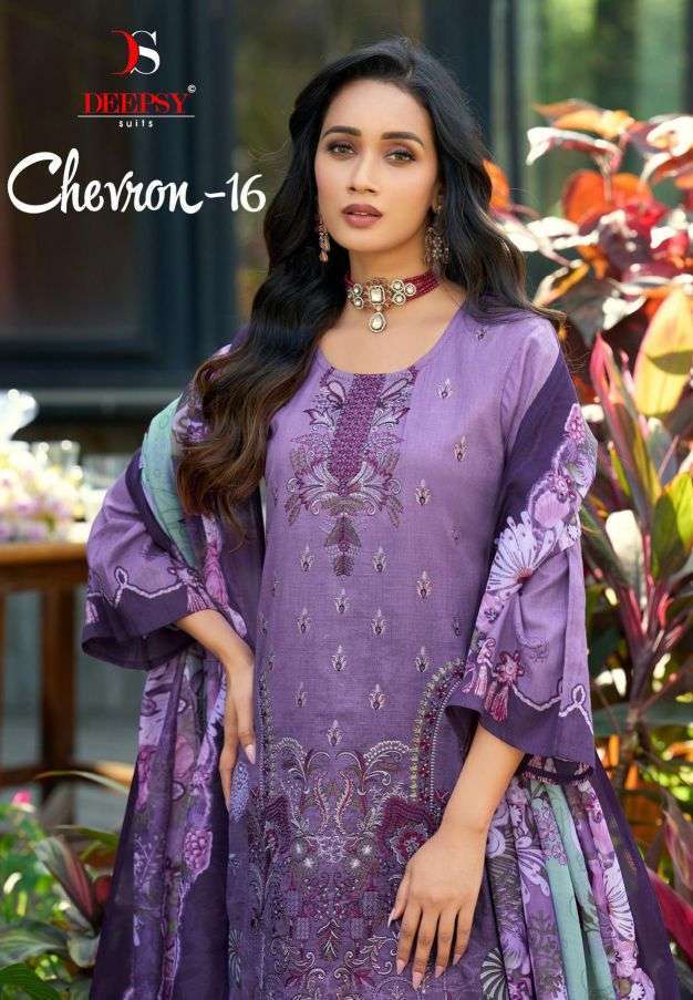 DEEPSY SUIT CHEVRON VOL 16 COTTON SELF EMBROIDERY PAKISTANI SUIT WHOLESALER BEST RATE 