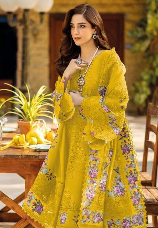 DEEPSY SUIT ELAF SUPER HIT 1262 COLORS PURE COTTON SELF EMBROIDERY PAKISTANI SUIT WHOLESALER 