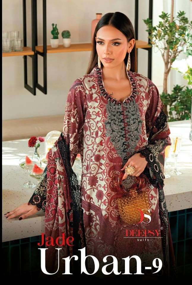 DEEPSY SUIT URBAN LAWN VOL 9 PURE COTTON PATCH WORK SUIT WHOLESALER BEST RATE 