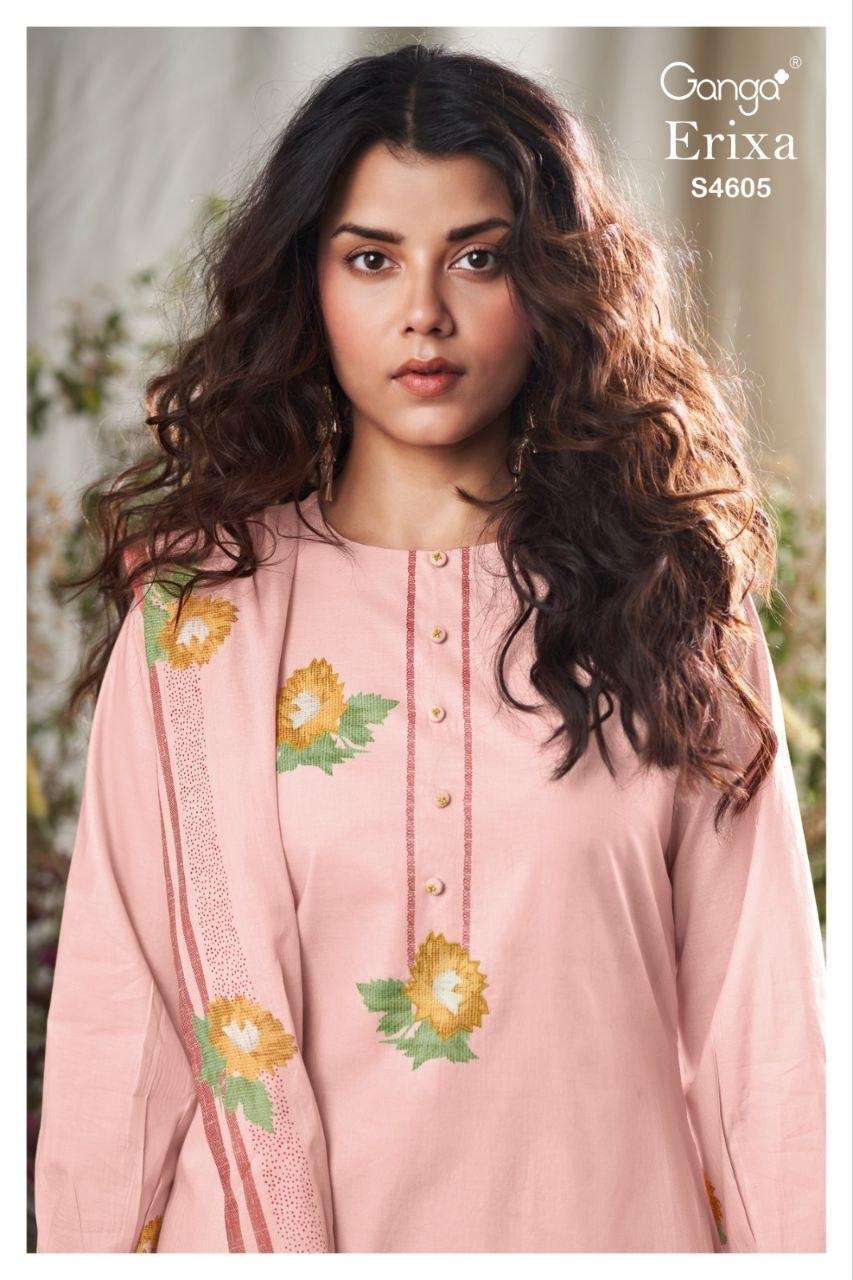 GANGA ERIXA 4605 HAND EMBROIDERED SUIT WHOLESALER BEST RATE 
