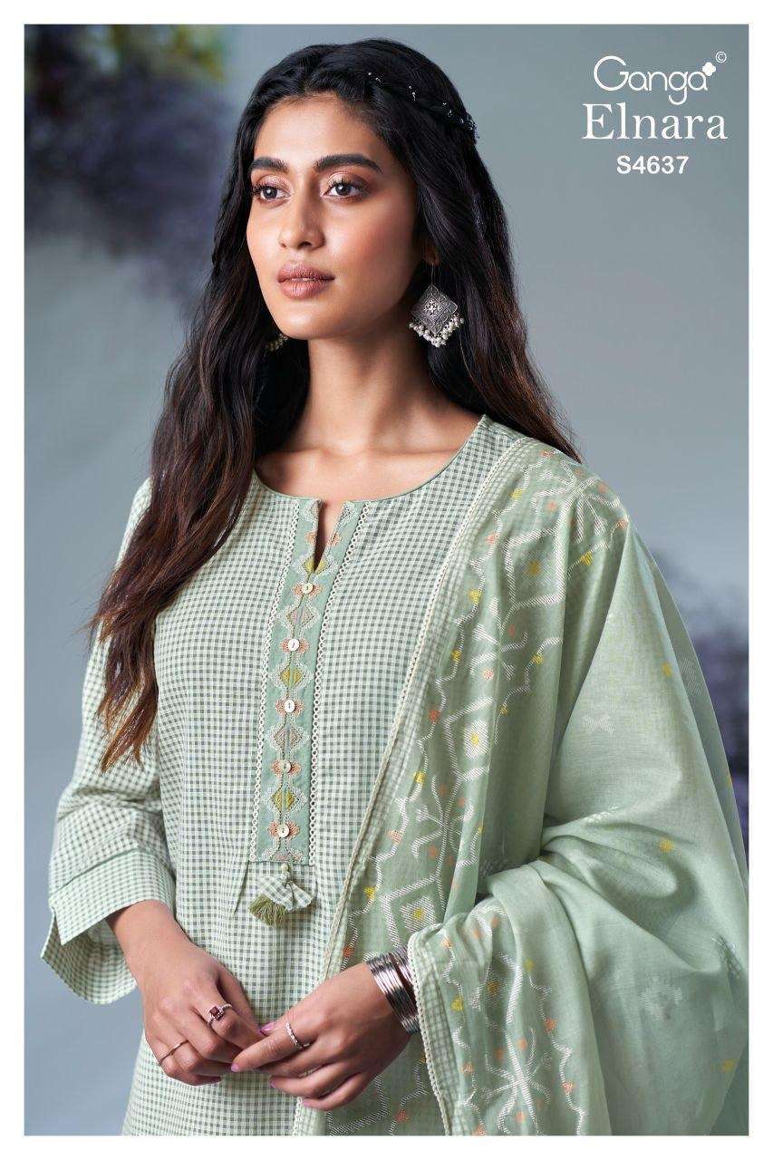 GANGA FASHION ELNARA 4637 SUMMER WEAR COTTON DESIGNER SALWER KAMEEZ BEST RATE 