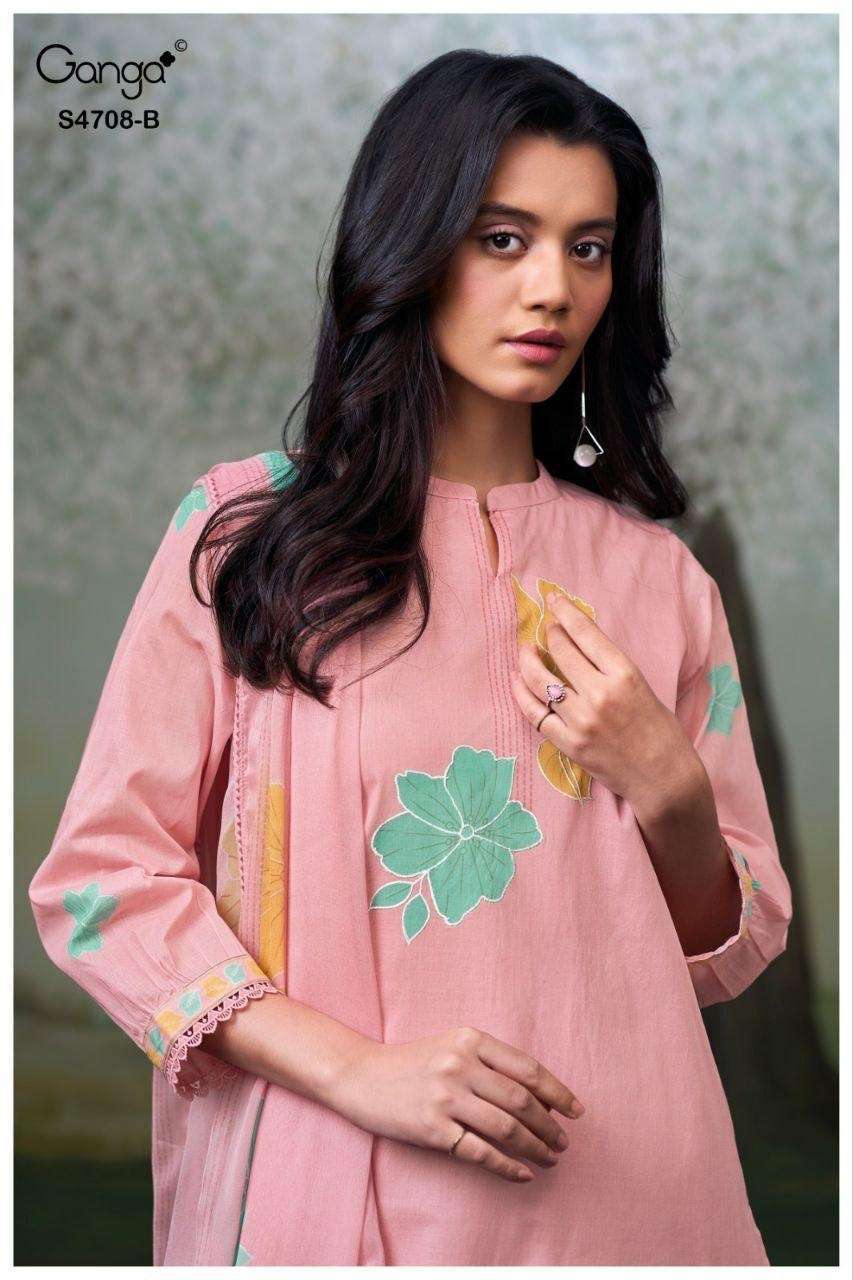 GANGA FASHION HRIDANSHI 4708 ORGENDY FANCY EMBROIDERED WORK SALWER KAMEEZ BEST RATE 2026