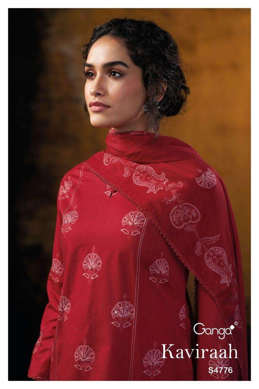 GANGA FASHION KAVIRAAH 4776 COTTON HANDWORK DESIGNER SALWER KAMEEZ BEST RATE 