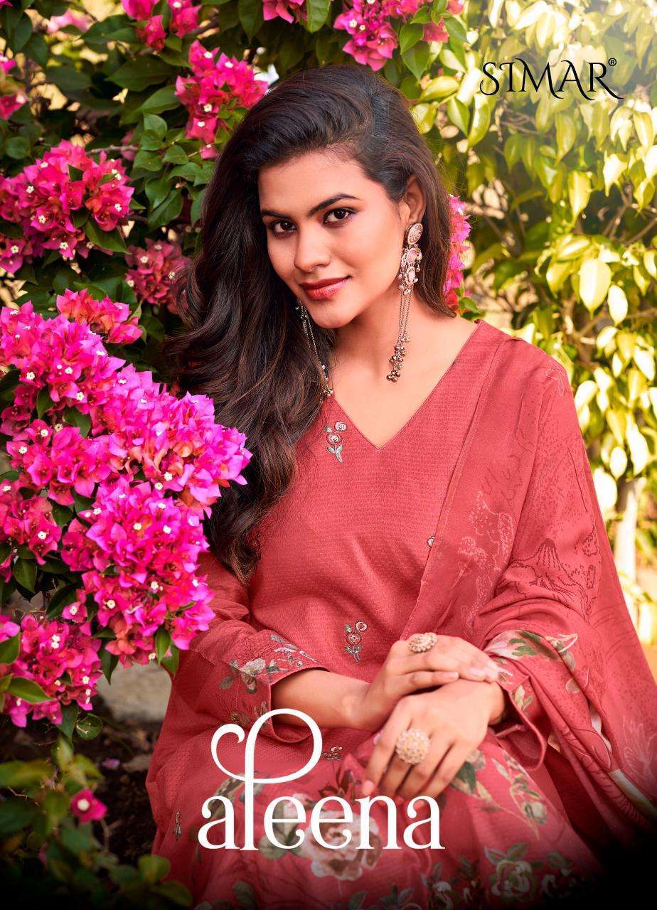 GLOSSY SIMAR ALEENA LAWN COTTON PRINT EMBROIDERY SALWER KAMEEZ BEST RATE 