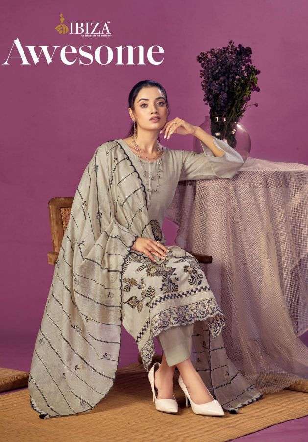 IBIZA LIFESTYLE AWESOME LINEN JACQUARD EMBROIDERED SALWER KAMEEZ BEST RATE 