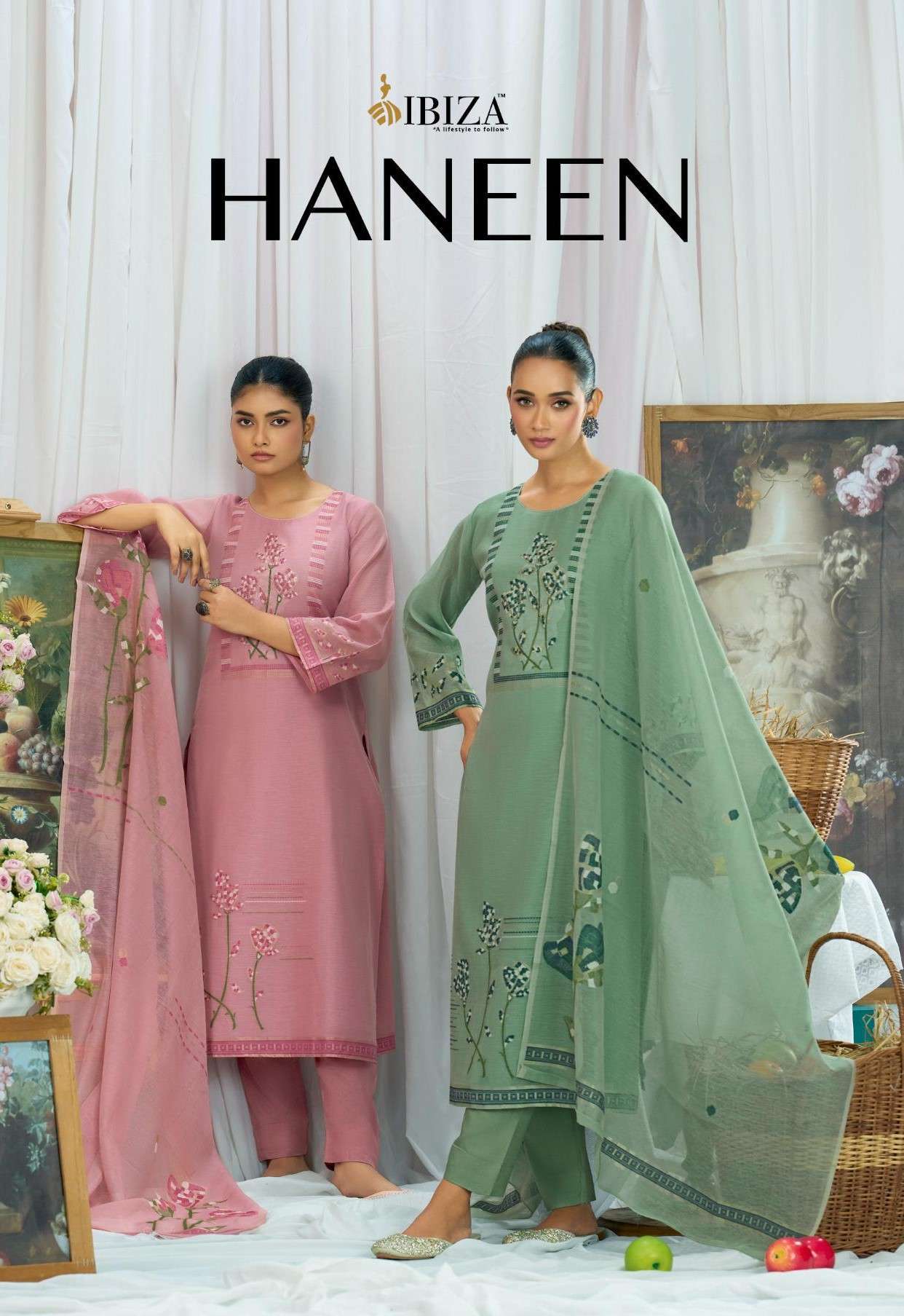 IBIZA LIFESTYLE HANEEN ORGENIC LINEN COTTON JACQUARD SUIT WHOLESALER 