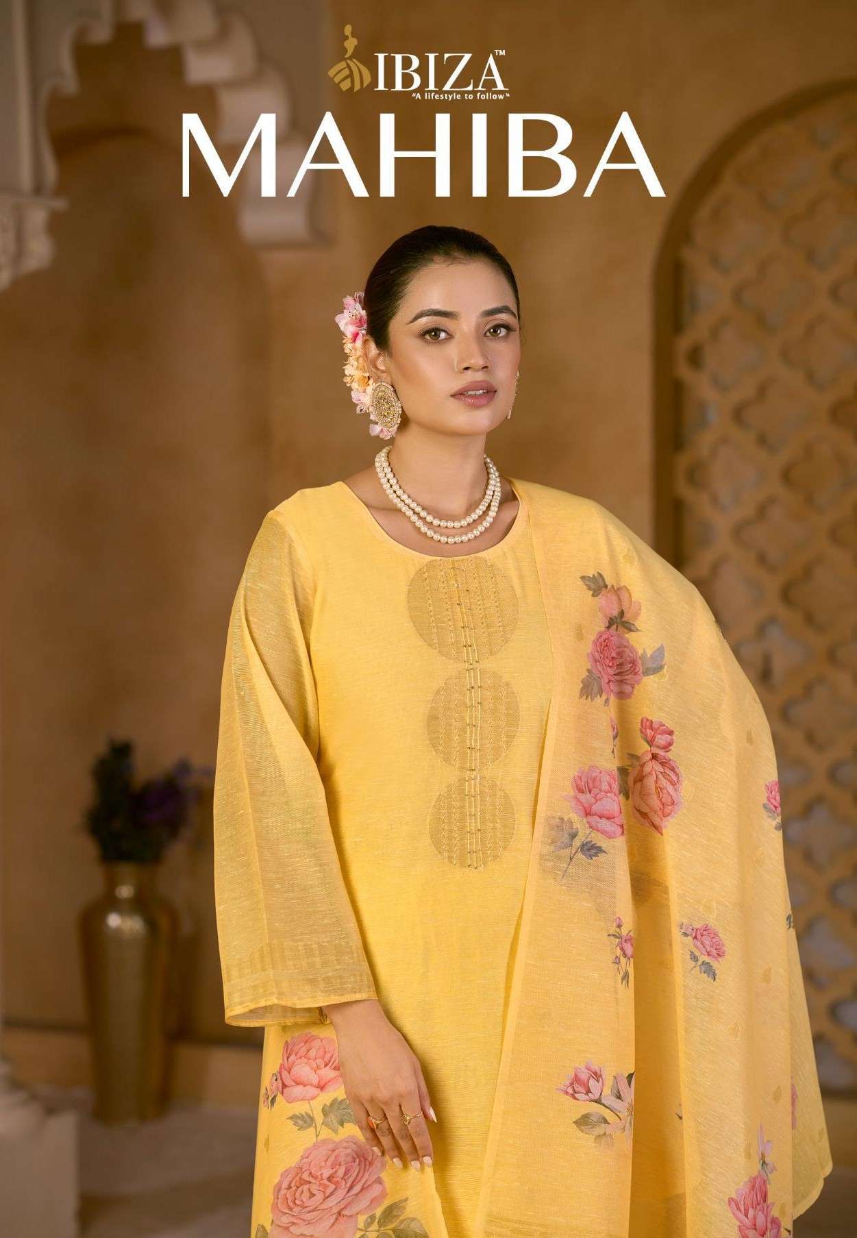 IBIZA LIFESTYLE MAHIBA LINEN JACQUARD HANDWORK SALWER KAMEEZ SUIT WHOLESALER 2026