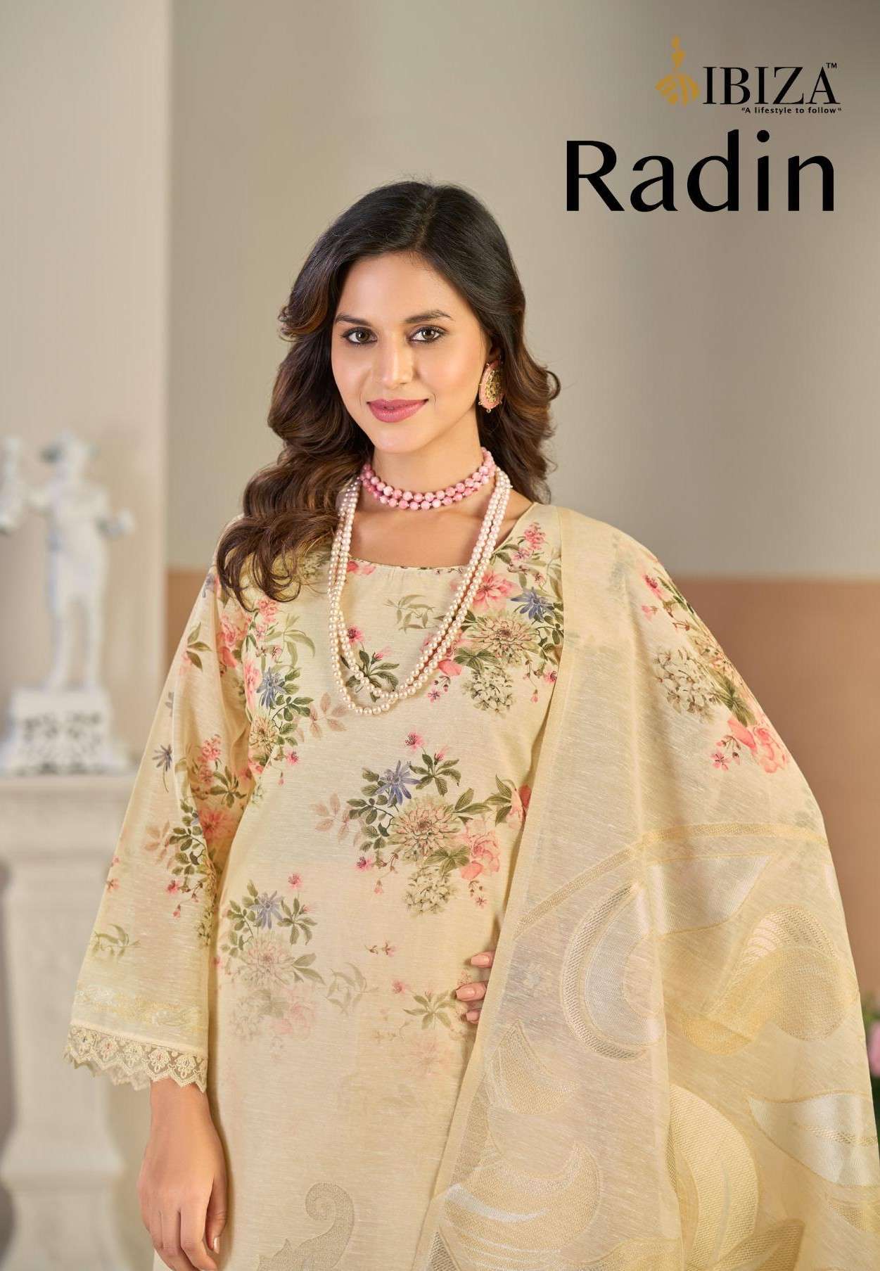 IBIZA LIFESTYLE RADIN LINEN JACQUARD PRINTED SALWER KAMEEZ SUIT WHOLESALER 2026