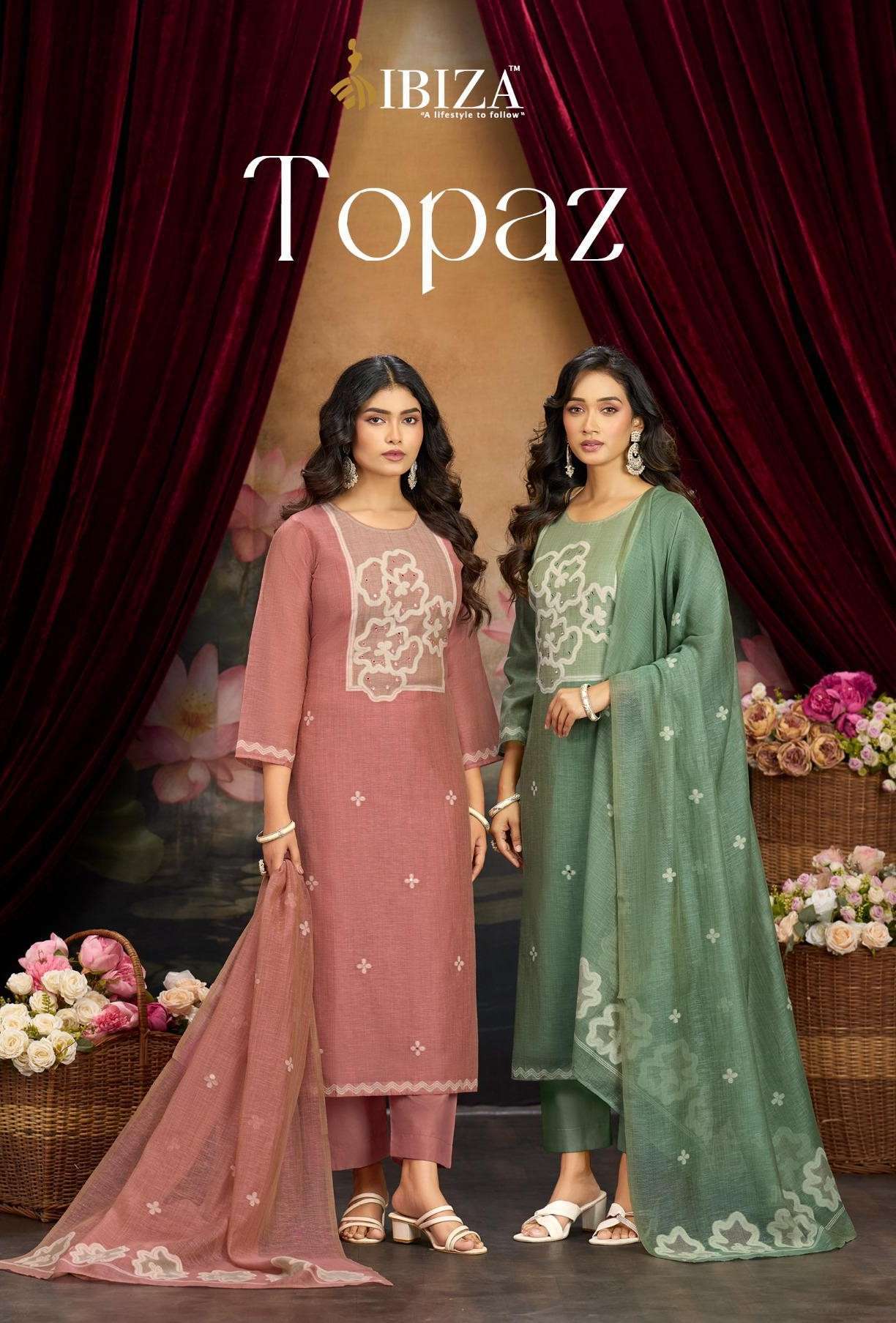 IBIZA LIFESTYLE TOPAZ LINEN COTTON JACQUARD SUIT WHOLESALER BEST RATE DEALER 