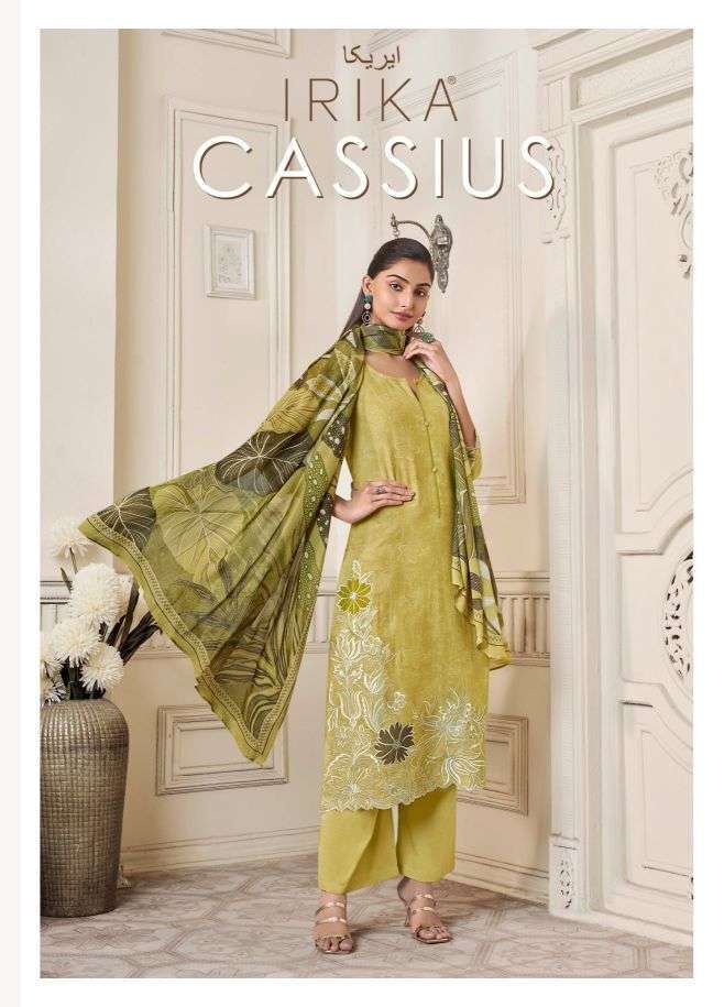 IRIKA CASSIUS LINEN EMBROIDERY SALWER KAMEEZ SUIT WHOLESALER BEST RATE 