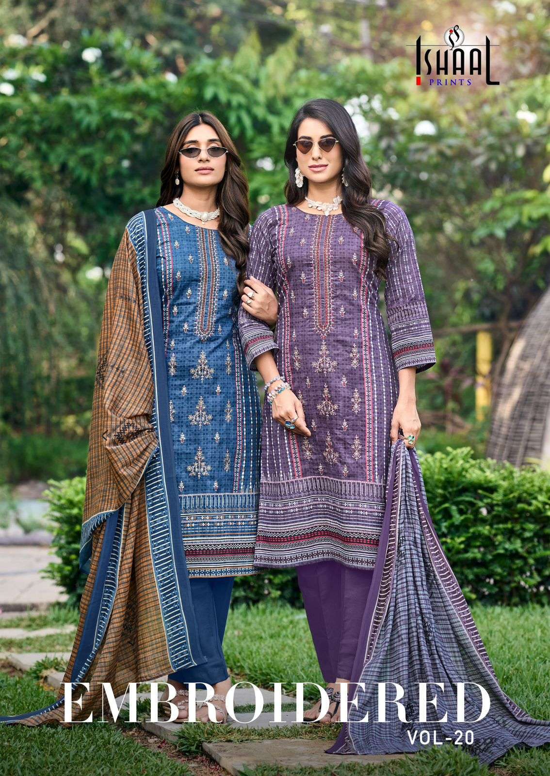 ISHAAL EMBROIDERED VOL 20 PURE LAWN SUIT WHOLESALE PRICE DEALER 
