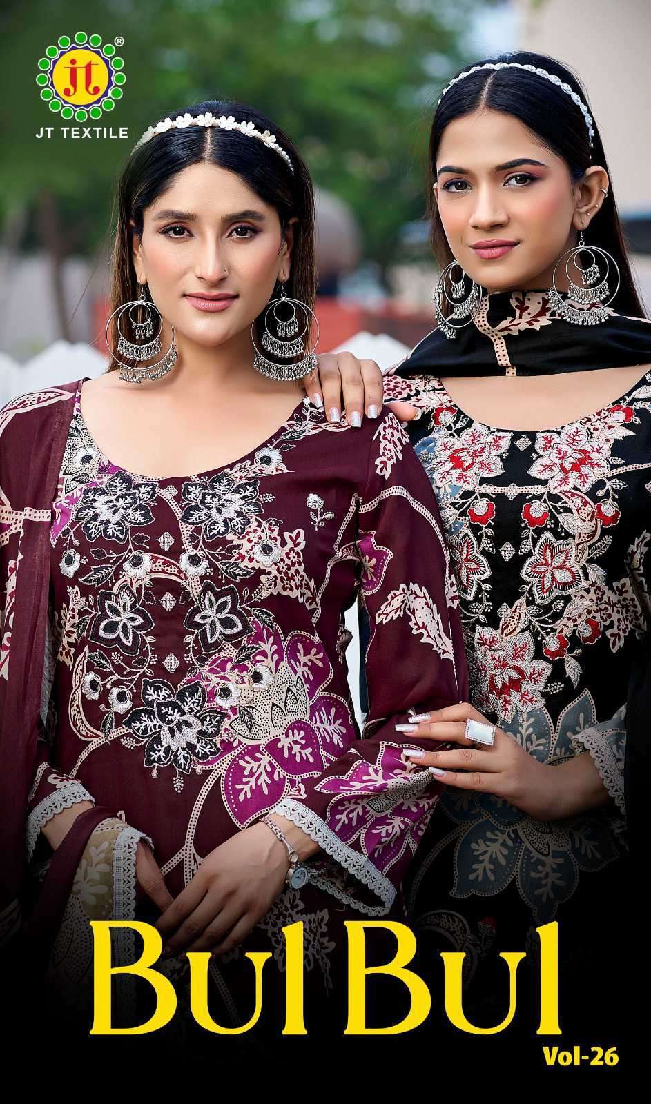 JT TEXTILE BULBUL VOL 26 RAYON SALWER KAMEEZ WHOLESALER BEST RATE 