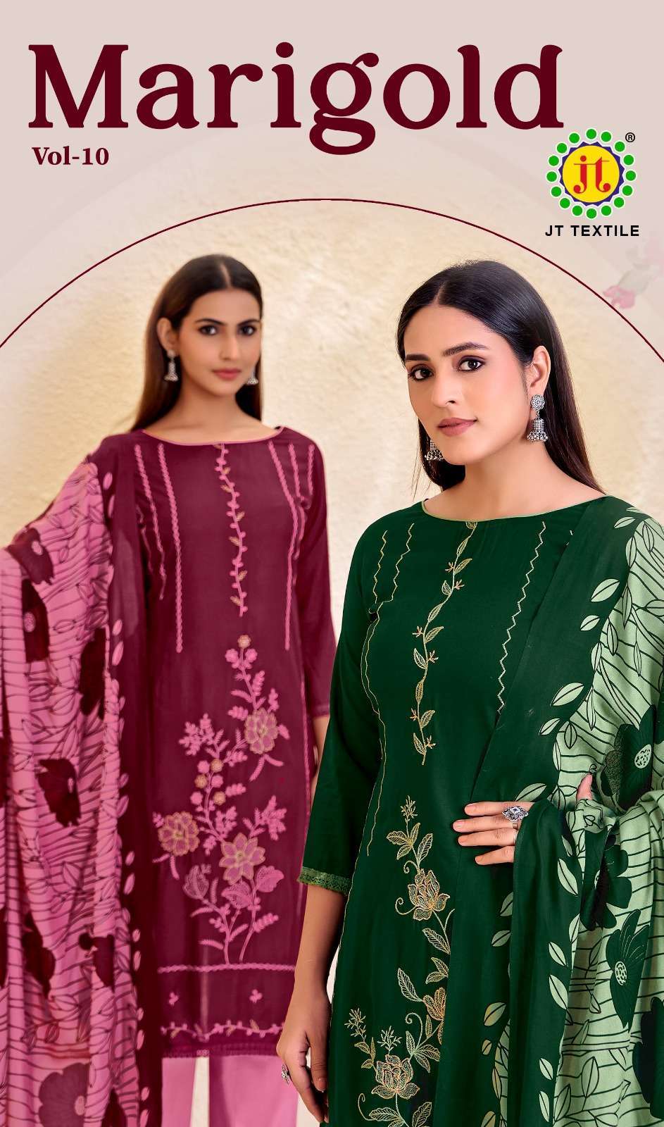 JT TEXTILE MARIGOLD VOL 10 RAYON EMBROIDERY WORK WHOLESALER 2026