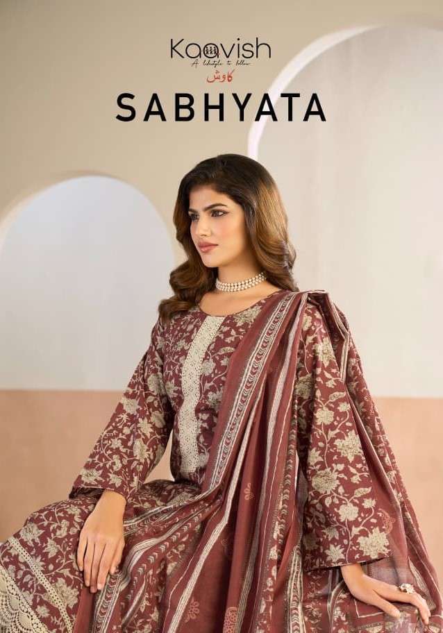 KAAVISH SABHYATA LAWN COTTON PRINT HANDWORK DESIGNER SALWER KAMEEZ BEST RATE 