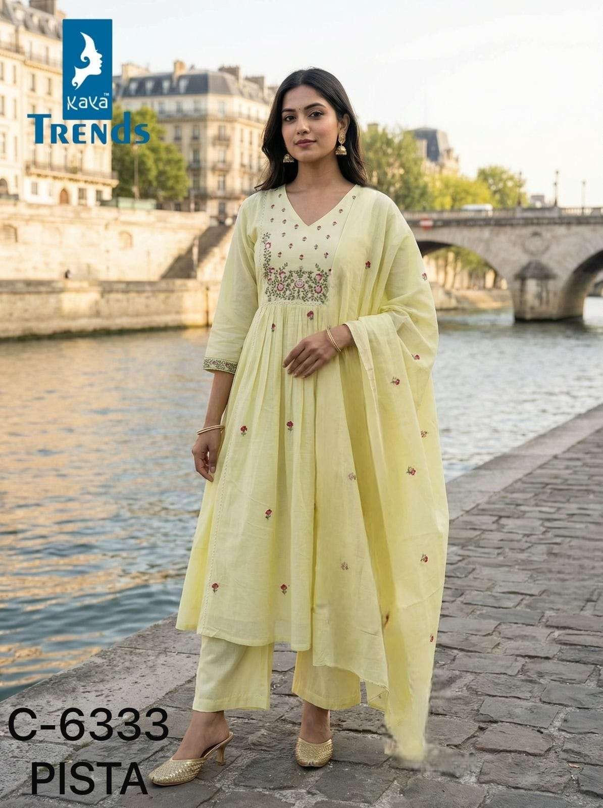 KAYA 6333 COLORS COTTON FANCY EMBROIDERED KURTI WHOLESALER BEST RATE 