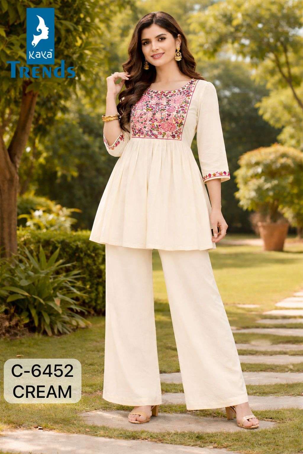 KAYA 6452 COLORS RAYON KURTI FANCY EMBROIDERED SUIT WHOLESALER BEST RATE 2026