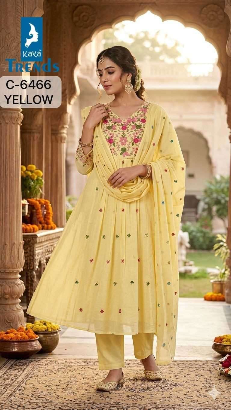KAYA 6466 MAL COTTON EMBROIDERY WORK KURTI WHOLESALER 