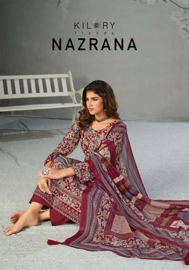 KILORY TRENDZ NAZRANA LAWN COTTON PRINT EMBROIDERY SUIT WHOLESALER BEST RATE DEALER 2026