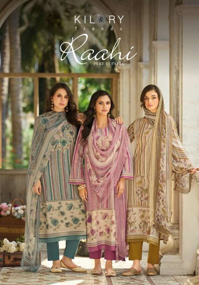 KILORY TRENDZ RAAHI FANCY EMBROIDERY LAWN COTTON SALWER KAMEEZ SUIT WHOLESALER 