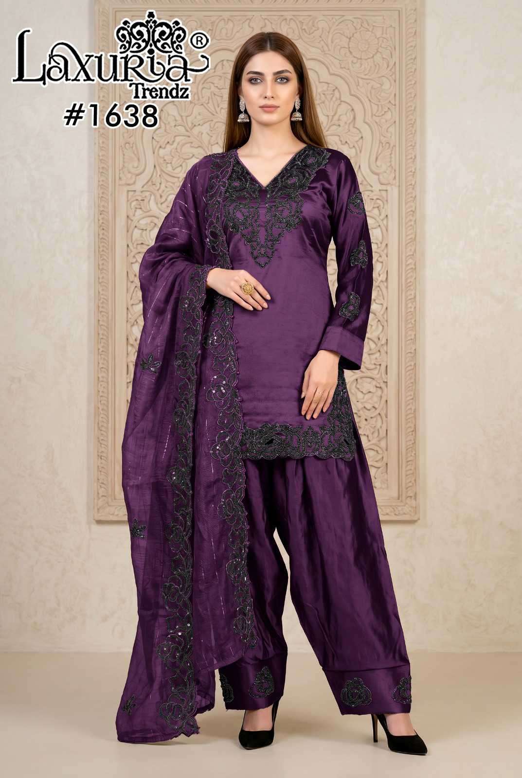 LAXURIA TRENDZ 1638 RANGEELA FANCY WORK READYMADE SUIT WHOLESALER BEST RATE 
