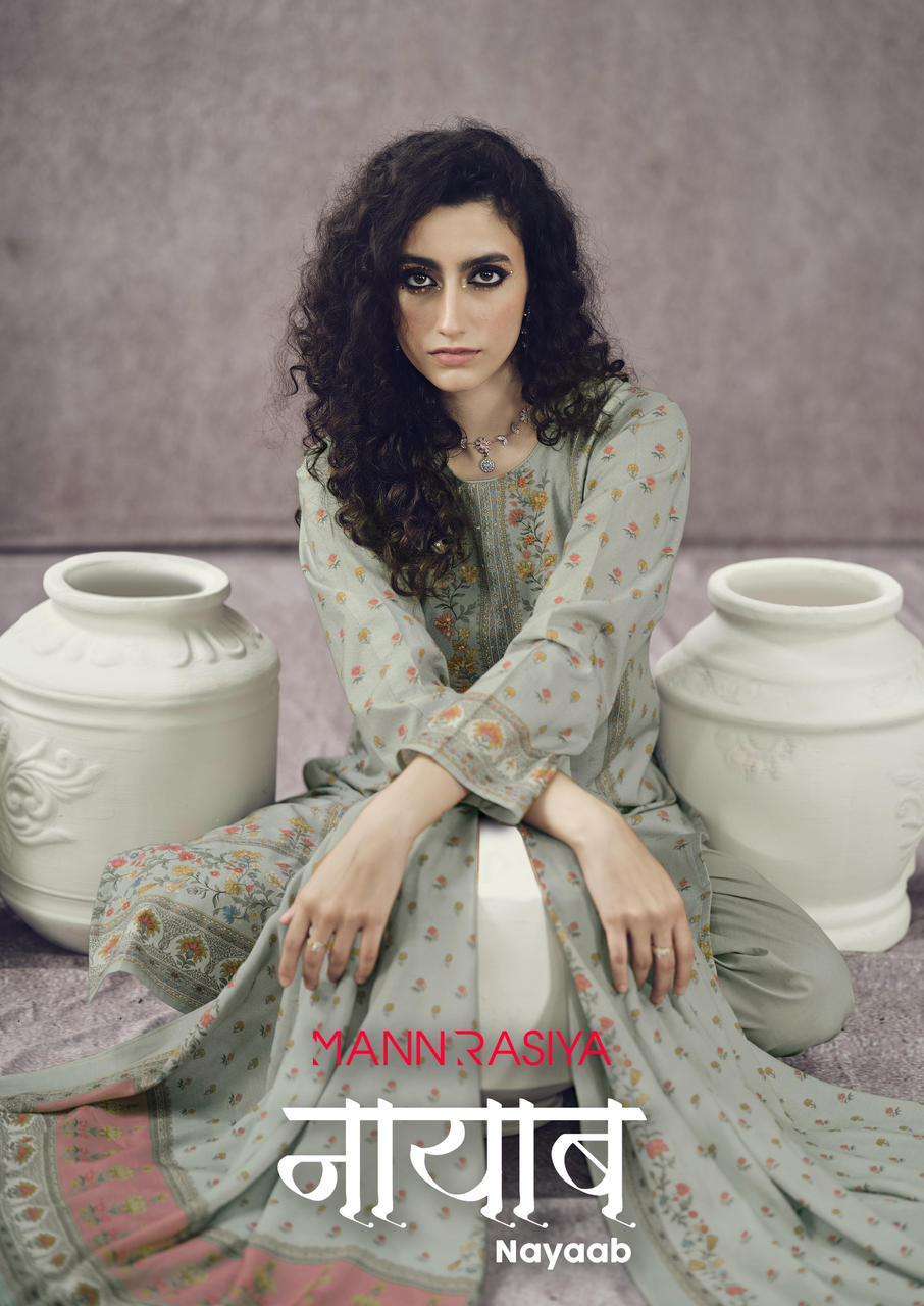 MANNRASIYA NAYAAB CAMBRIC COTTON HANDWORK DESIGNER SALWER KAMEEZ BEST RATE 