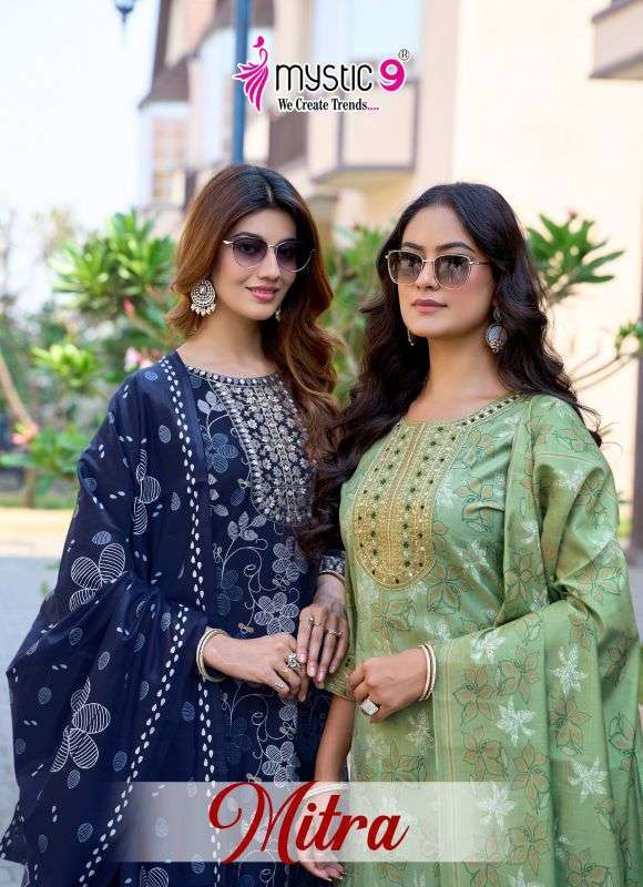 MYSTIC 9 MITRA VOL 1 SERIES VERTICAN FOIL PRINTED READYMADE SALWER KAMEEZ 2026