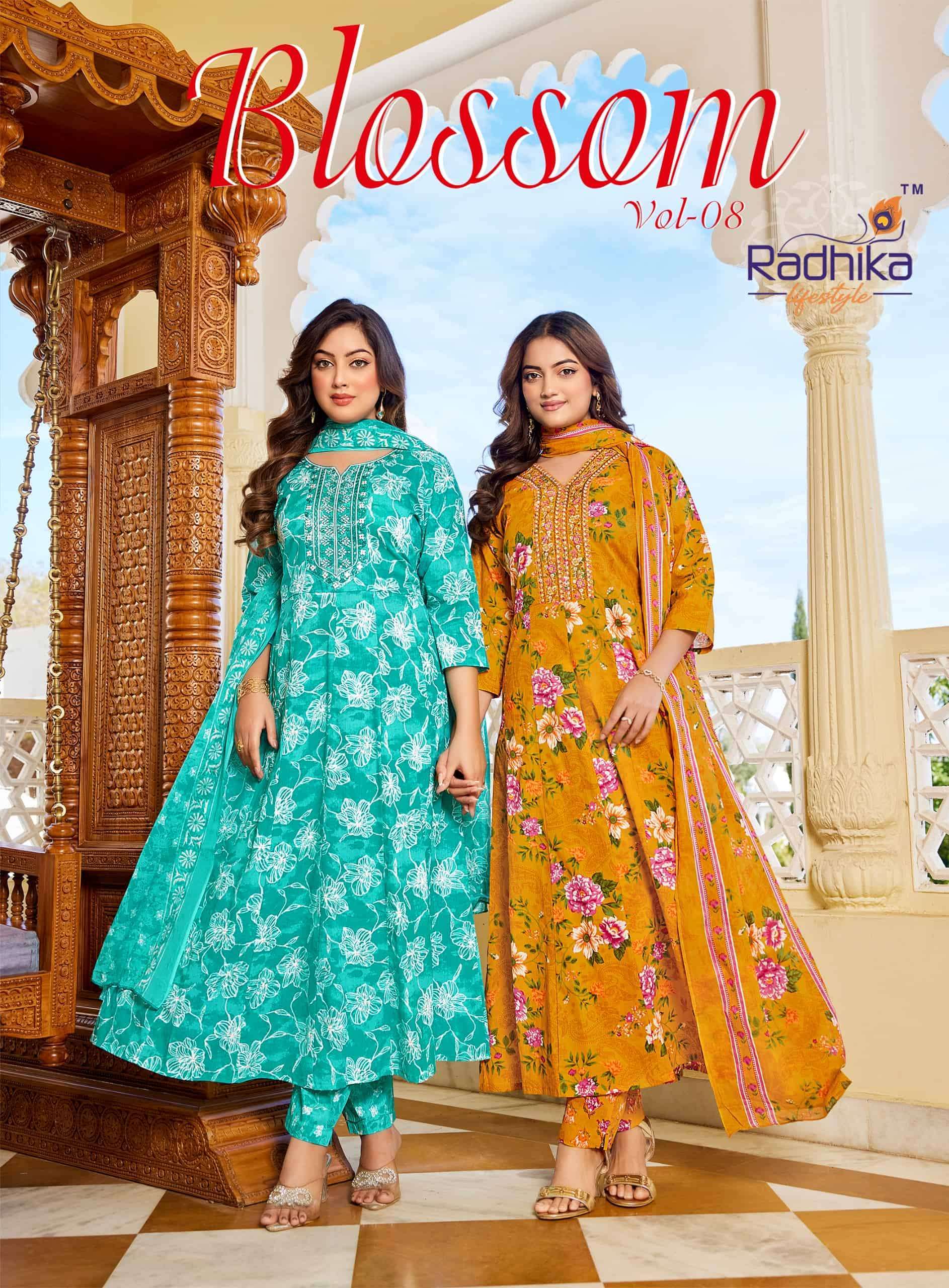 RADHIKA LIFESTYLE BLOSSOM VOL 8 COTTON 3 PCS SET WHOLESALER BEST RATE DEALER IN SURAT 