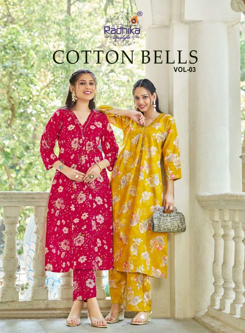 RADHIKA LIFESTYLE COTTON BELLS VOL 3 COTTON CORD SET WHOLESALE PRICE SUPPLIER 