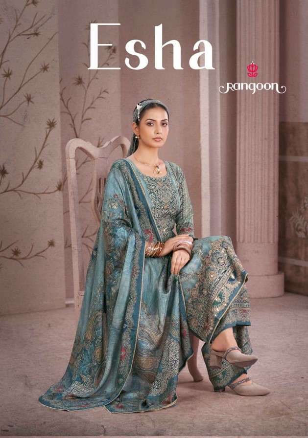 RANGOON ESHA MUSLIN DIGITAL PRINTED READYMADE AARI WORK SALWER KAMEEZ BEST RATE 