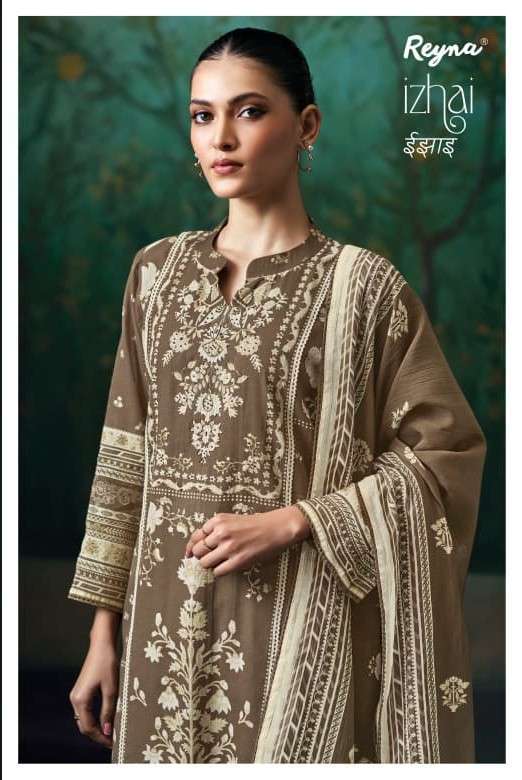 REYNA IZHAL MAL CHANDERI HAND WORK SALWER KAMEEZ BEST RATE DEALER IN SURAT 