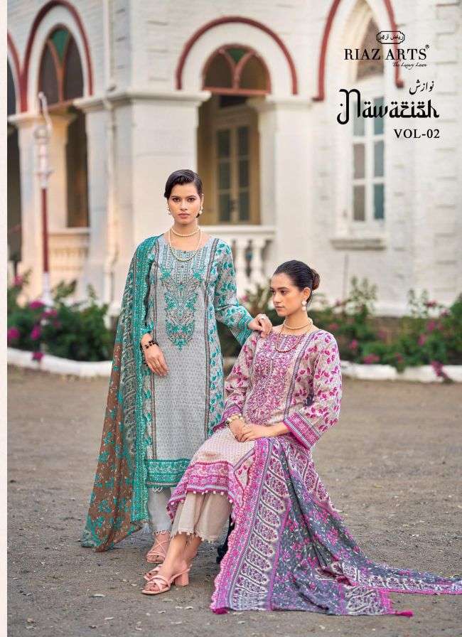 RIAZ ARTS BIN SAEED NAWAZISH VOL 2 COTTON CAMBRIC COTTON SUIT WHOLESALER BEST RATE 