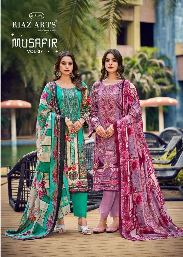 RIAZ ARTS MUSAFIR VOL 37 COTTON CAMBRIC LAWN SUIT WHOLESALER BEST RATE 2026