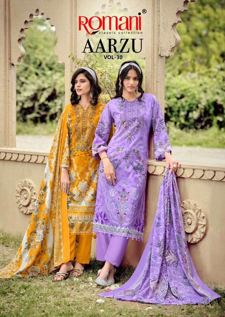 ROMANI AARZU VOL 30 SOFT COTTON PRINT SALWER KAMEEZ BEST RATE DEALER IN SURAT 