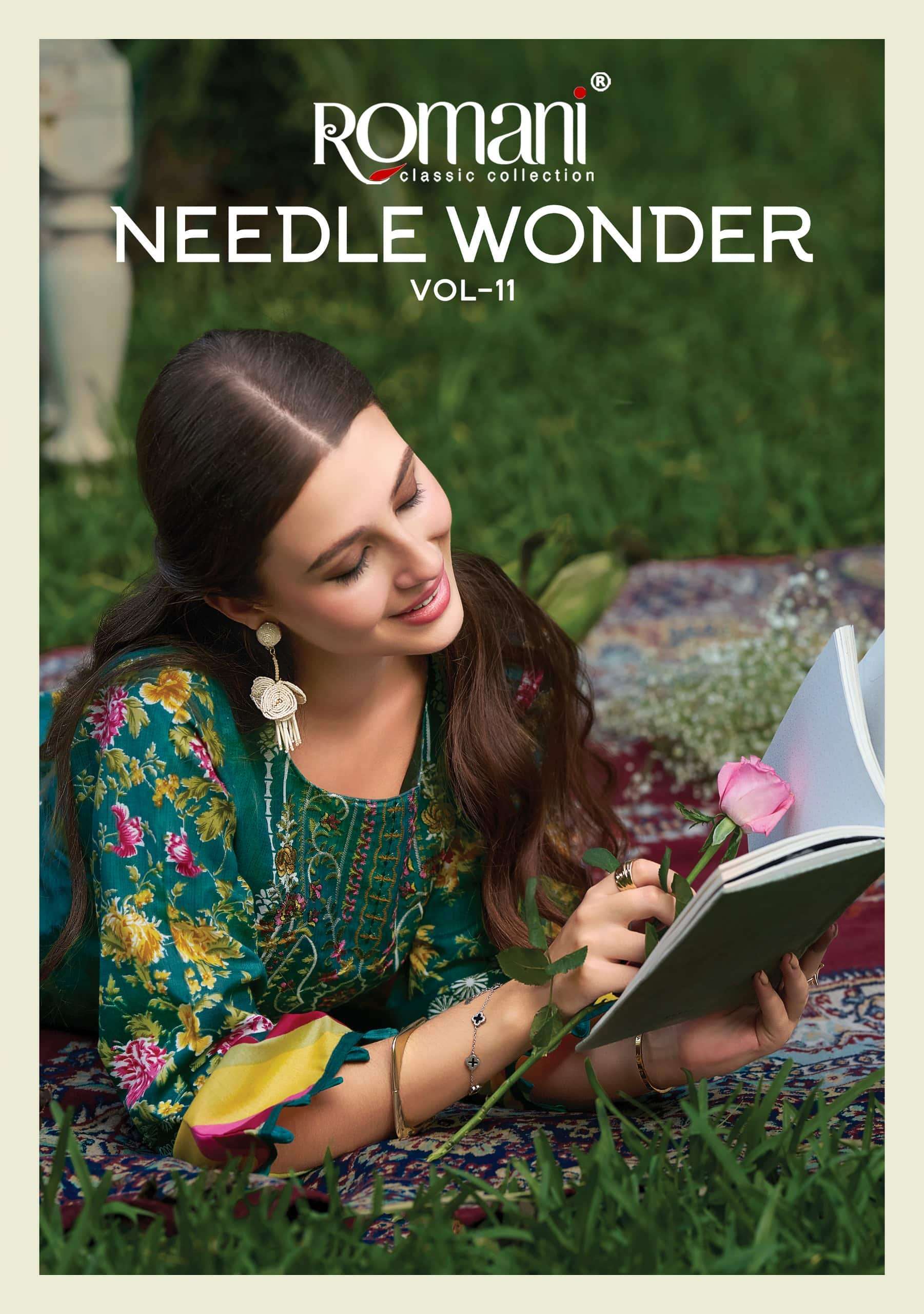 ROMANI NEEDLE WONDER VOL 11 SOFT COTTON PRINTED SUIT WHOLESALER BEST RATE 