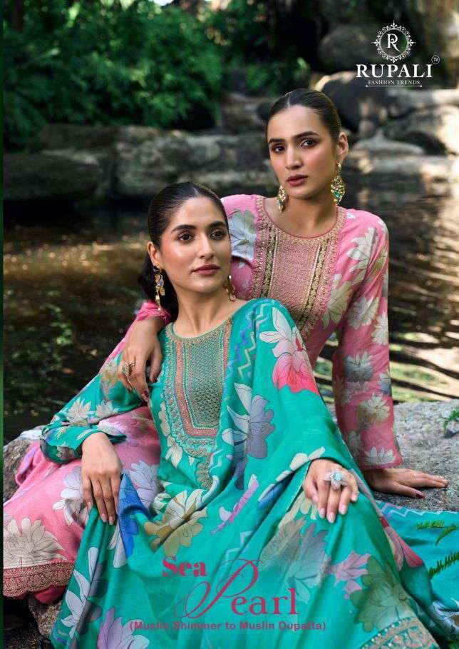 RUPALI FASHION SEA PEARL MUSLIN LADIES SUIT WHOLESALER BEST RATE DEALER 