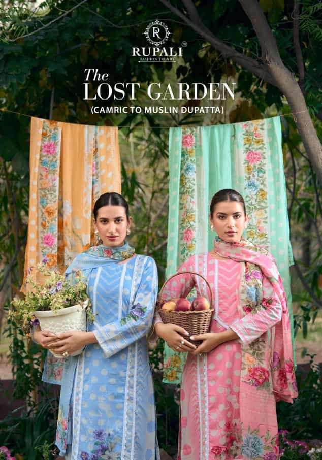 RUPALI FASHION THE LOST GARDEN PURE CAMBRIC LAWN COTTON SUIT WHOLESALER BEST RATE 