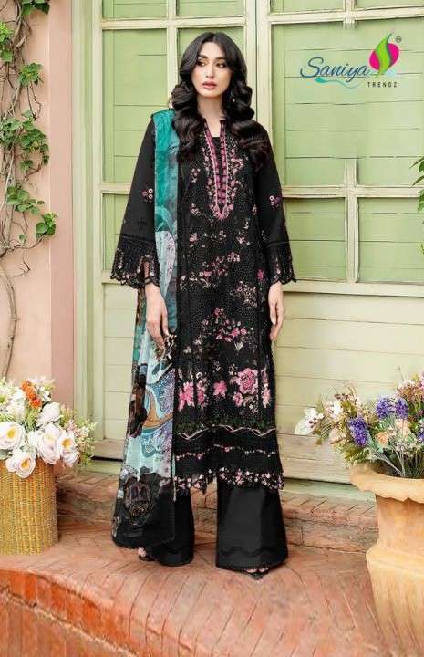 SANIYA TRENDZ 7182 COLORS COTTON CHIKANKARI EMBRODERY SUIT WHOLESALER BEST RATE DEALER 