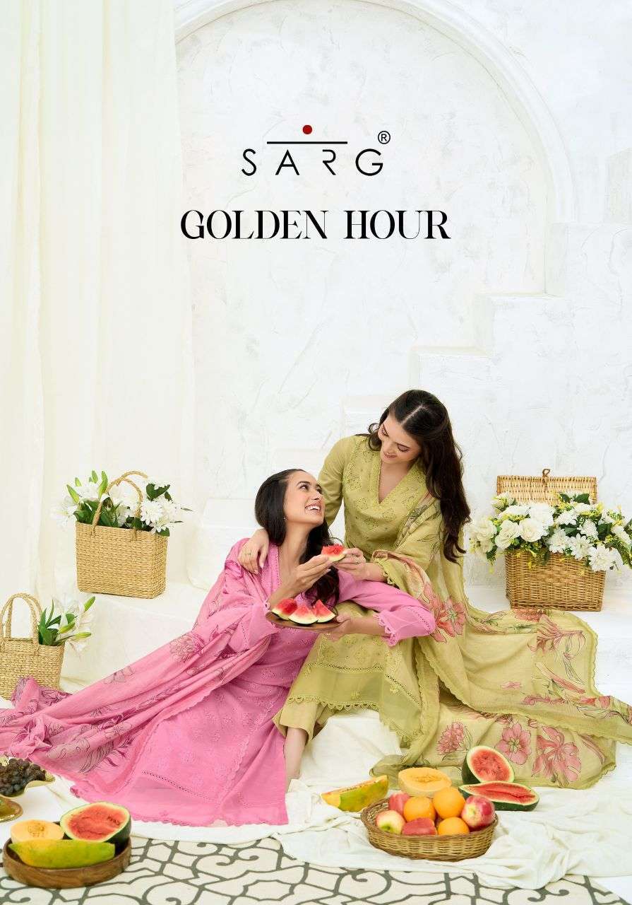 SARG GOLDEN HOUR COTTON HEAVY EMBROIDERED SALWER KAMEEZ BEST RATE DEALER 